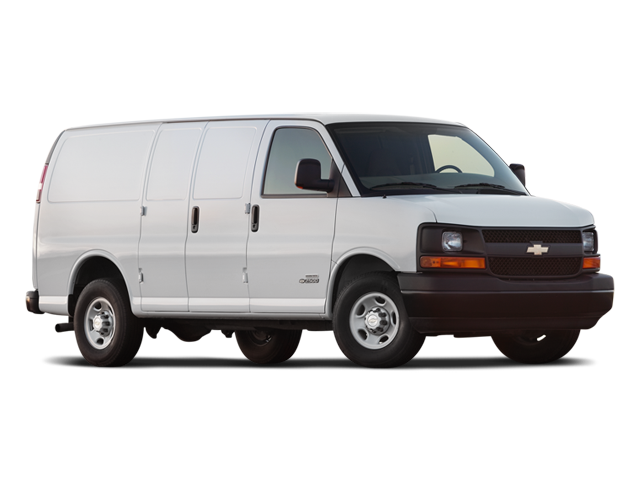 2008 Chevrolet Express Cargo 2500 Work Van in Summit White — front three-quarter view