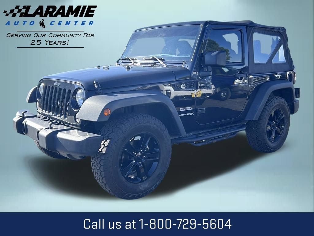 2018 Jeep Wrangler JK Sport S 4x4 in Black — front three-quarter view