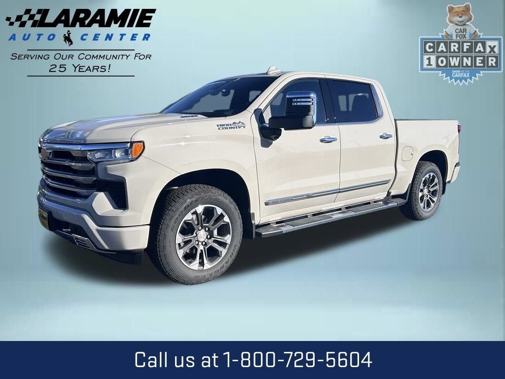 2026 Chevrolet Silverado 1500 High Country in White Sands — front three-quarter view
