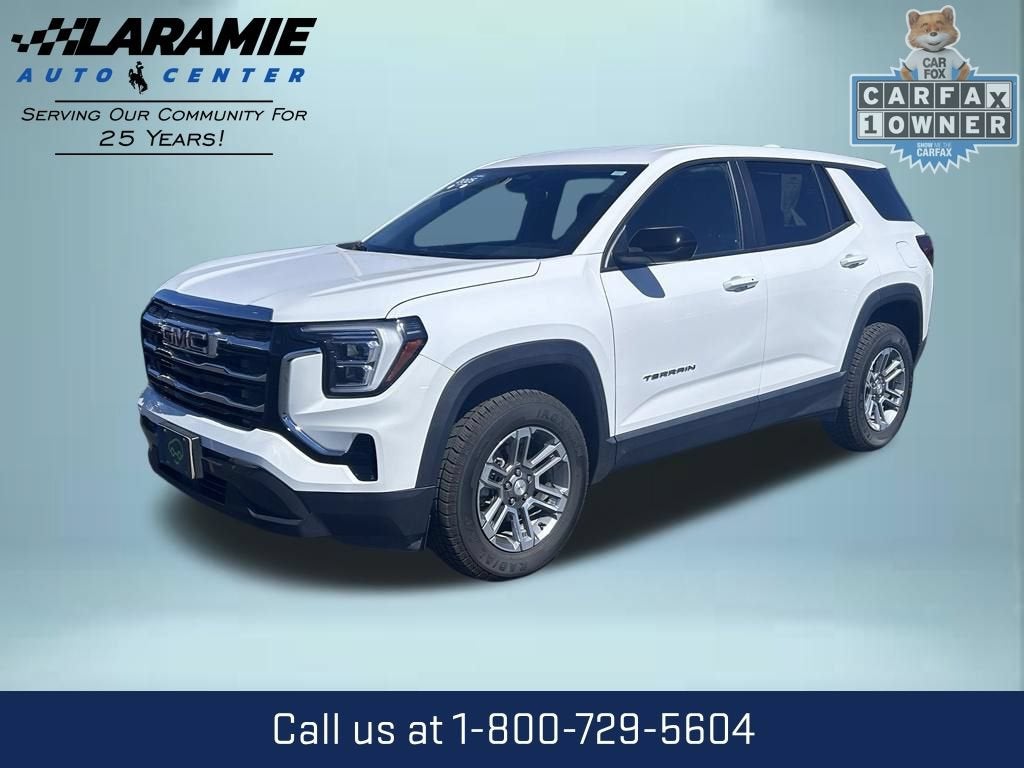 2025 GMC Terrain Elevation in Summit White — front three-quarter view