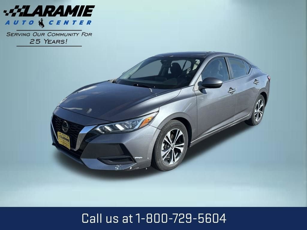 2021 Nissan Sentra SV in Gun Metall — front three-quarter view