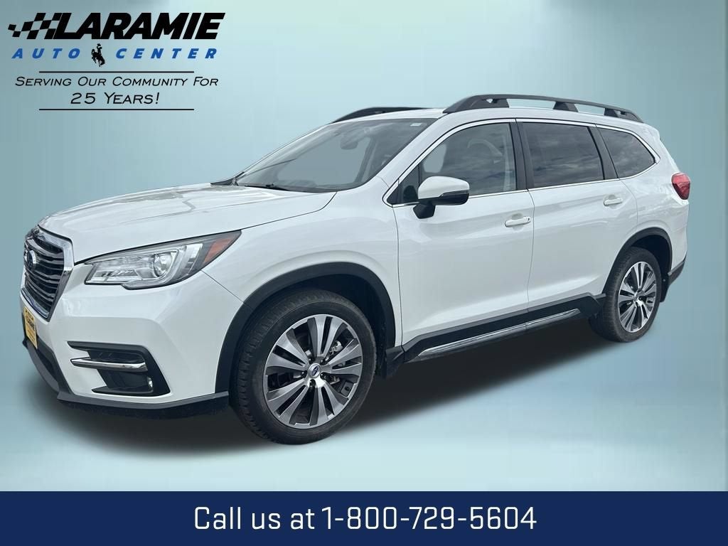 2020 Subaru Ascent Limited in White — front three-quarter view