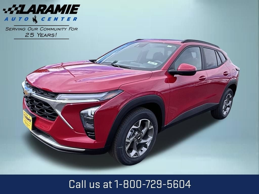 2026 Chevrolet Trax LT in Apex Red — front three-quarter view
