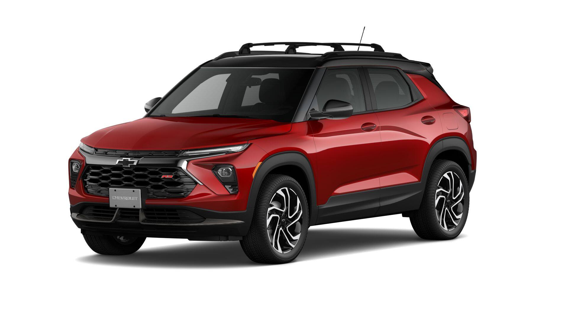 2026 Chevrolet Trailblazer RS in Apex Red — front three-quarter view